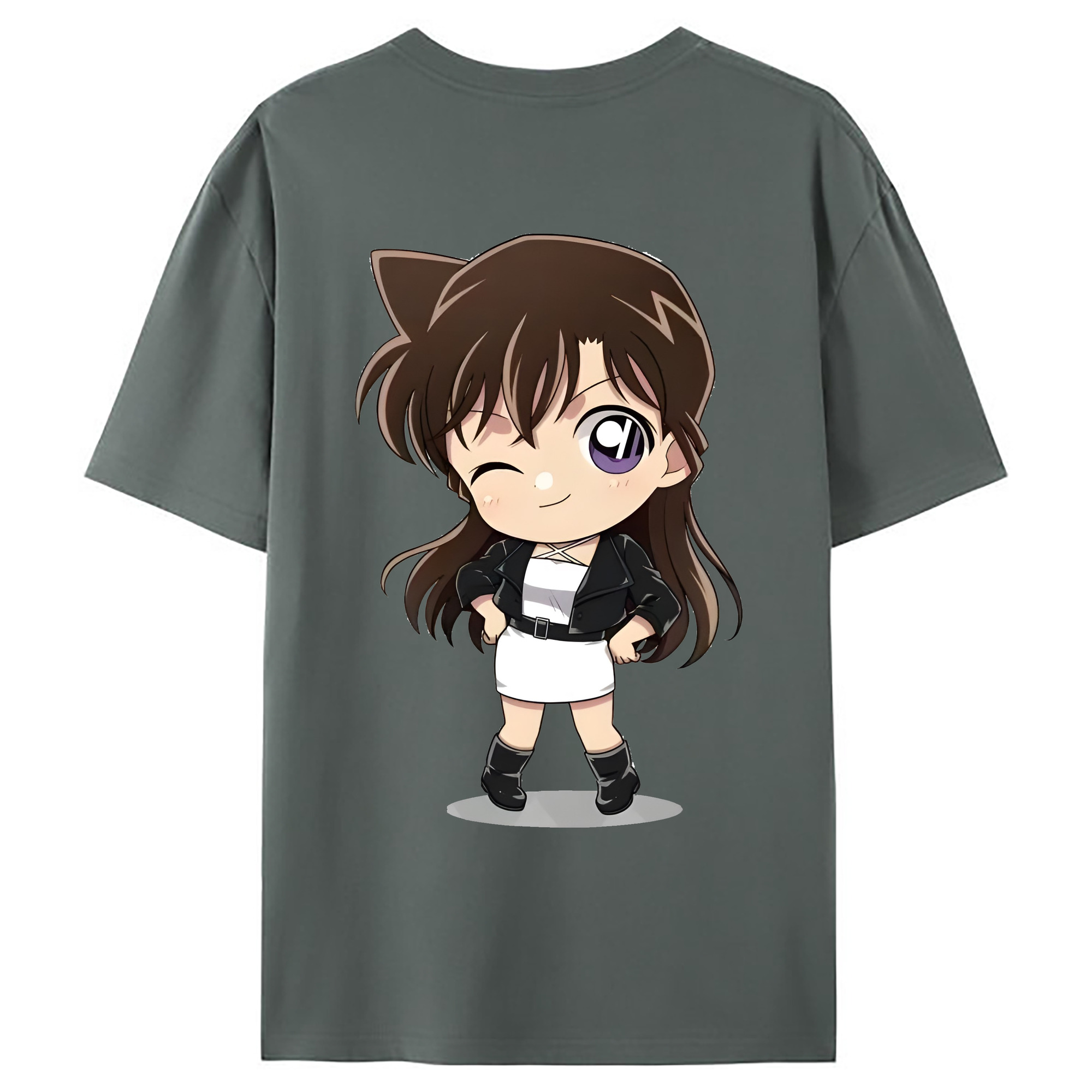 （画像用） 名探偵コナン 毛利 蘭 もうり らん、モーリ ラン Detective Conan Rachel Moore 綿100％ メンズ半袖Tシャツ（バックプリント） 通気性